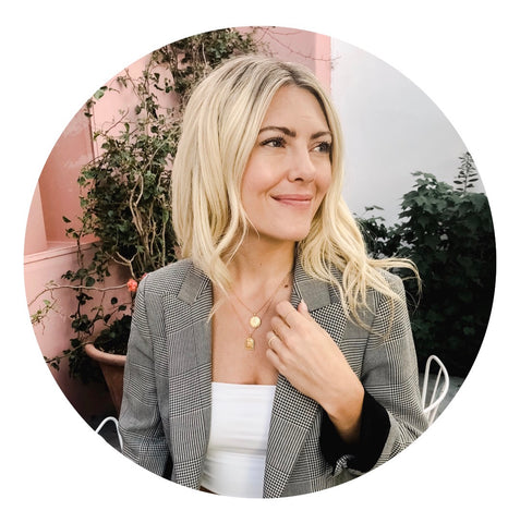 Katie Dean, founder and designer of Katie Dean Jewelry, dainty affordable jewelry handmade in California.