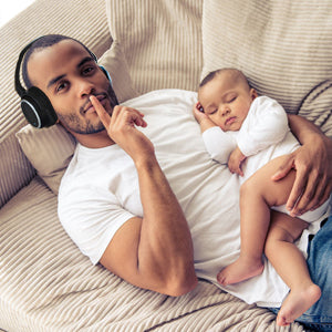 Don't wake the sleeping baby dad headphones wireless bluetooth father