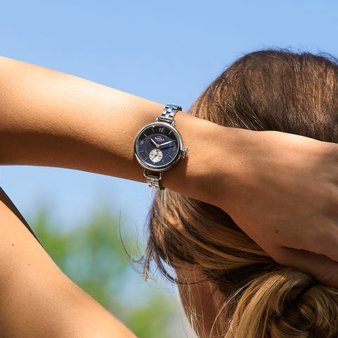 Shinola watch on a woman