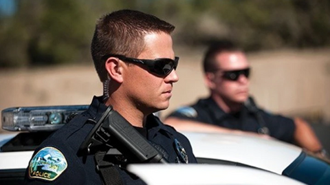Police Officer Wearing Sunglasses