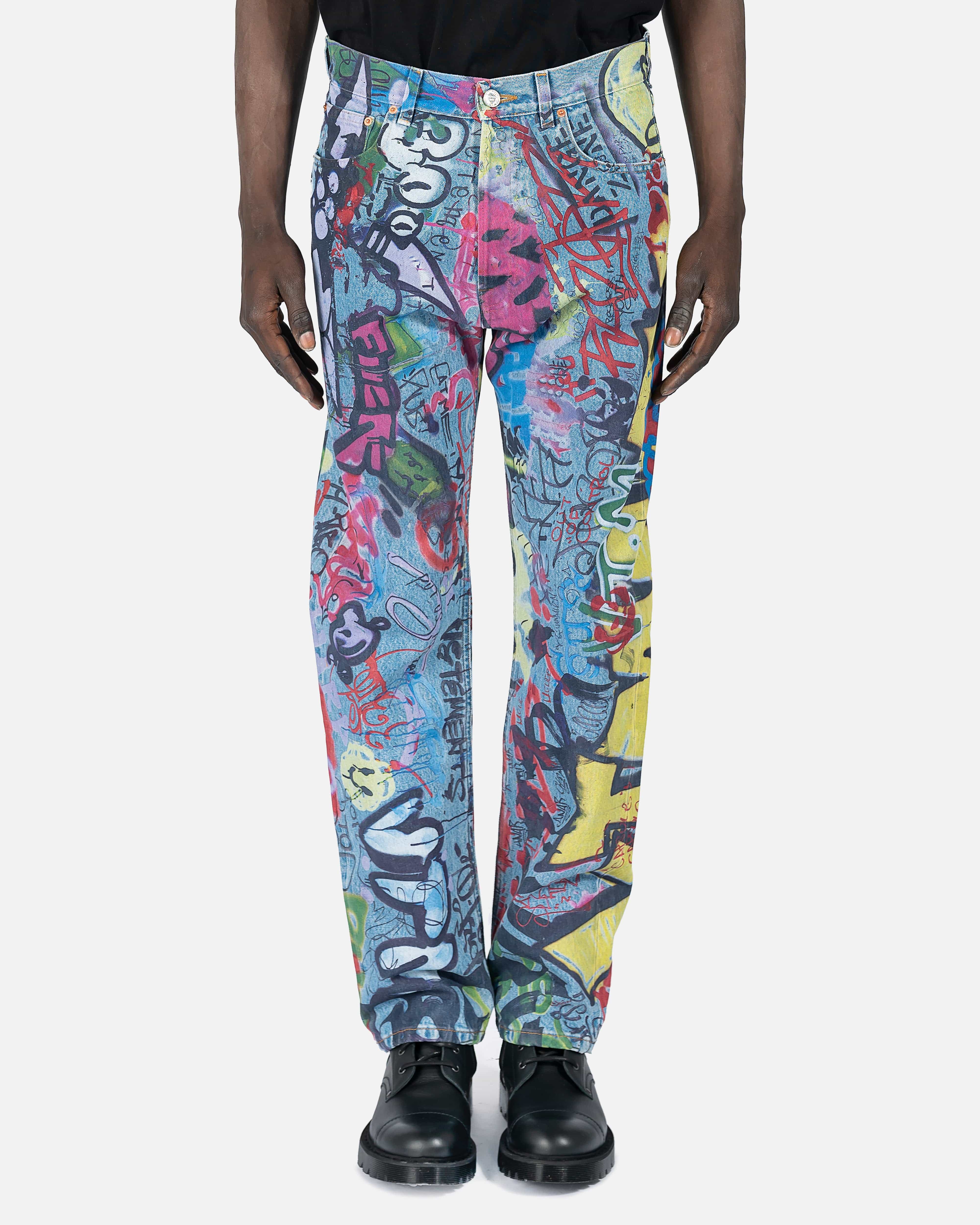 Graffiti Straight Leg Denim in Multi