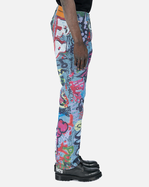 Graffiti Straight Leg Denim in Multi