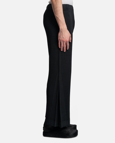 Pleats Bottoms 3 Pants in Black