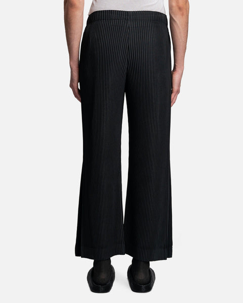 Pleats Bottoms 3 Pants in Black