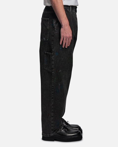 Wide Leg Paint Jeans in Washed Black – SVRN