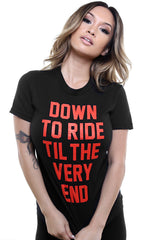 Breezy Excursion X Adapt :: Down To Ride (Bonnie) XXOO Edition (Women's Black/Red Tee)
