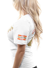 Gold Blooded Kings :: 28 (Women's White V-Neck)