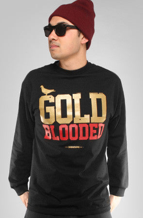 red black and gold shirt