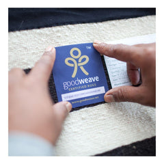 GoodWeave International approval label on a rug