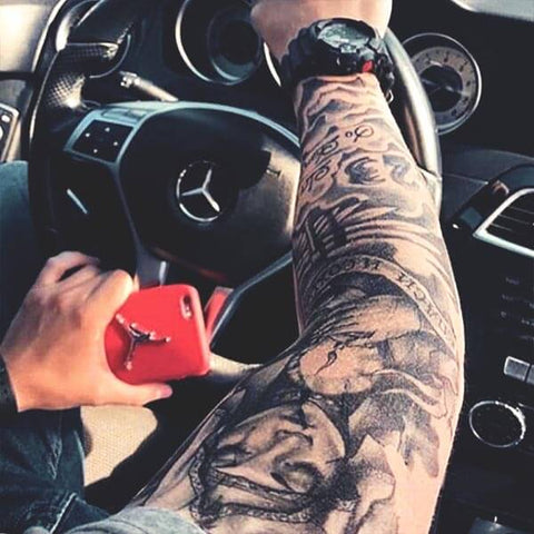 faux tatouage bras tatouage temporaire bras complet manchette sleeve tatoo tattoo-ephemere tatouages éphémères
