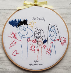 kids drawing little artist family portait
