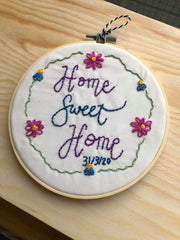 home sweet home  hand embroidery hoop kit needle and natter