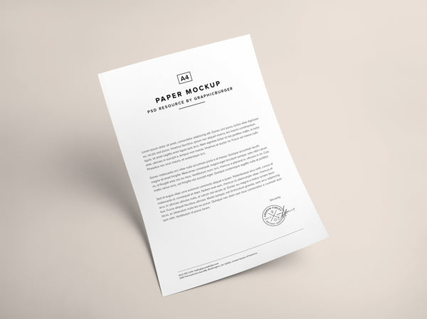 A4 White Paper Psd Mockup Mockup Hunt