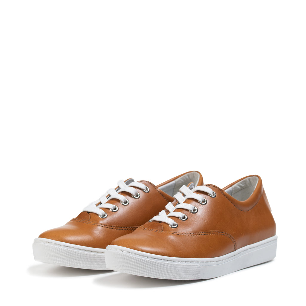 cognac leather sneakers womens