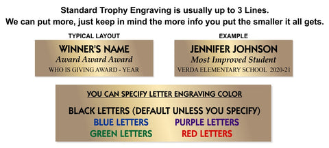 Trophy Plate Engraving Color options