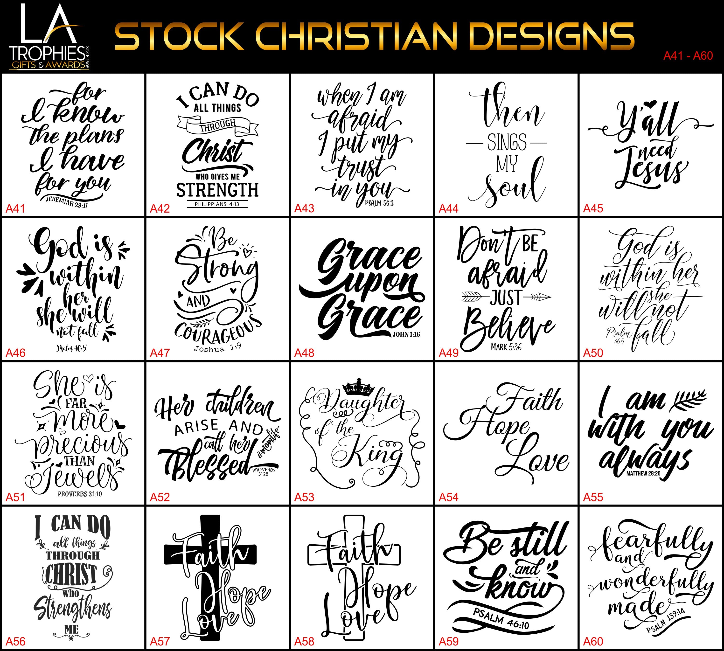 A41-A60 - Stock Christian Designs LA Trophies