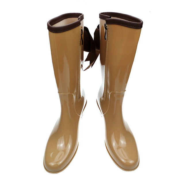 calf high rain boots