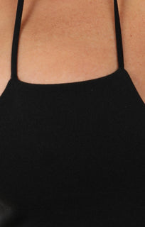 Black Strappy Bodycon Mini Dress - Amelia