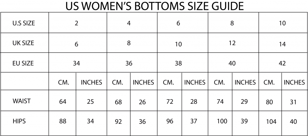 Bottom Size Guide