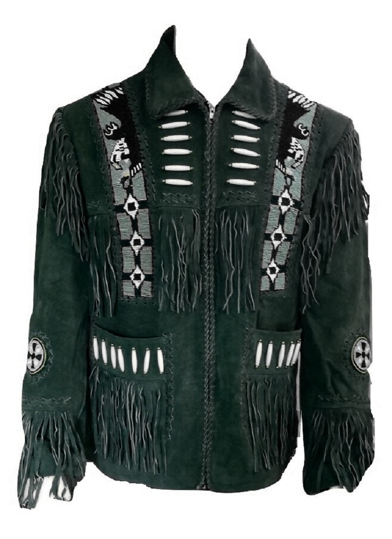 Leatheray Men's Western coat cowboy suede leather jacket with Fringes –  leatheray