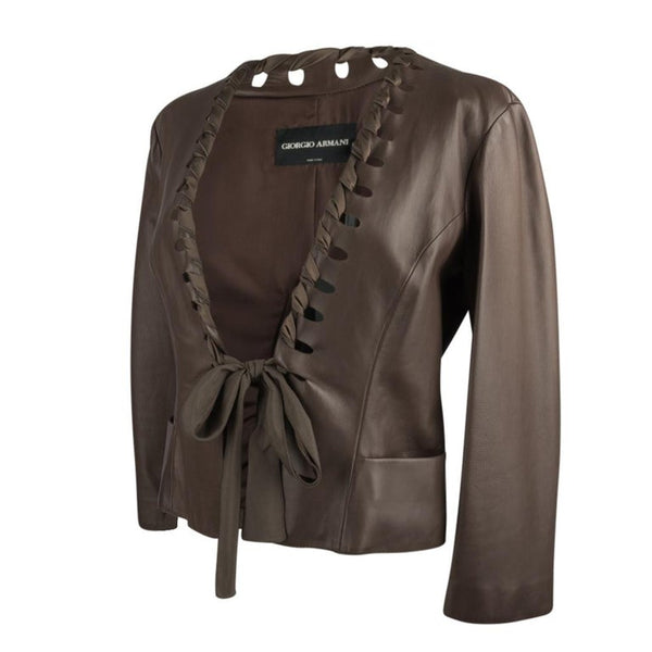 giorgio armani leather jacket