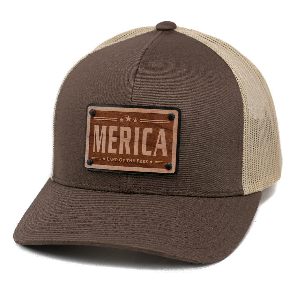 wooden patch hats