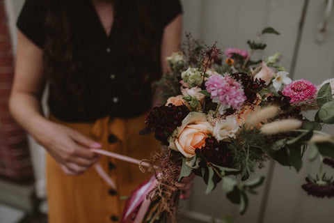 Beautiful boho floral arrangement by Emma Jane Florals 