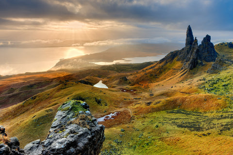 Scottish Highlands at sunset 