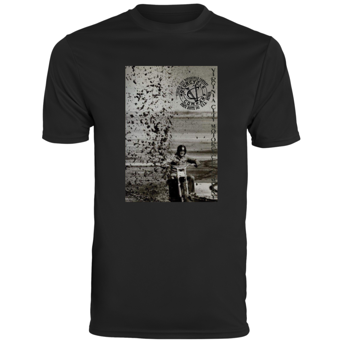 Men's Dirt Bike Rooster Tail Wicking T-Shirt Men's T-Shirt Virginia City Motorcycle Company Apparel