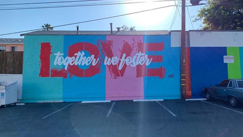 Finished Mural "Together We Foster Love" by Ruben Rojas