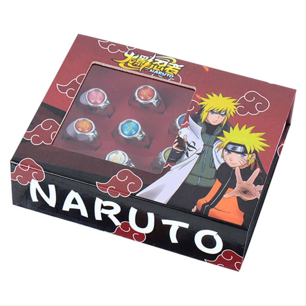 Set of 10 PCS Anime NARUTO AKATSUKI MEMBER/'S RING SET WITH BOX COSPLAY Gift
