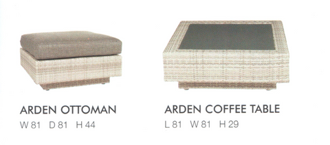 Arden Ottoman Arden Coffee table Soft grey Wicker Module Setting Lounging Suite
