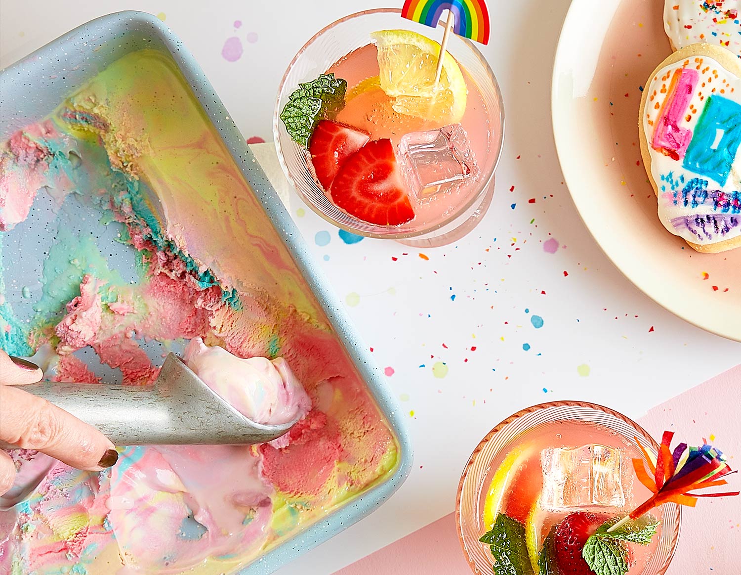 Rainbow Marbled Ice Cream recipe