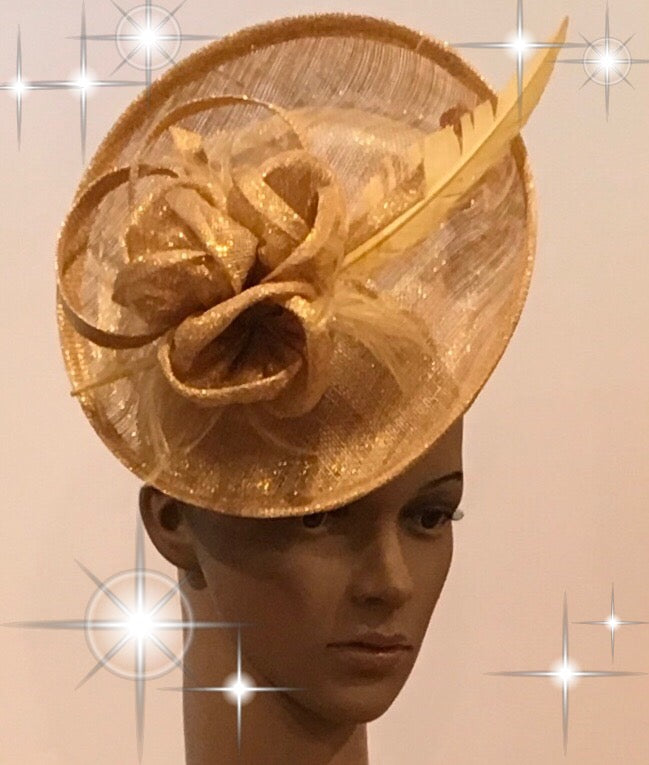 gold occasion hat
