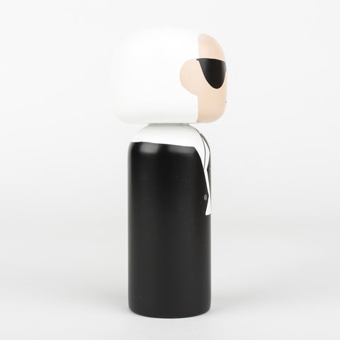 Karl Lagerfeld wooden kokeshi doll side profile - available online at circa75