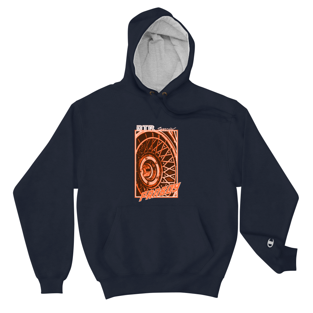 orange and blue champion hoodie