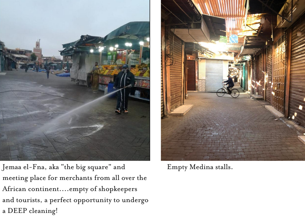 Jemaa el-fna and empty marrakech medina