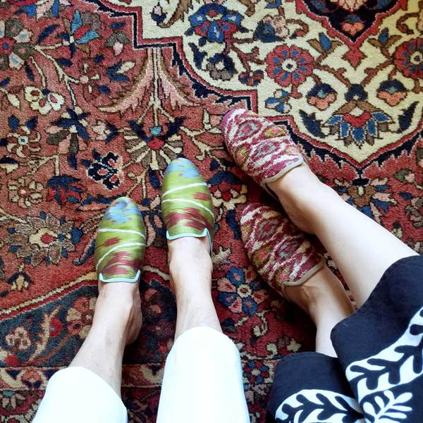 We created a pair of Silk Slippers from the textile we used to make our Stella Silk Loafers for the mother of our team member, McNeill. 