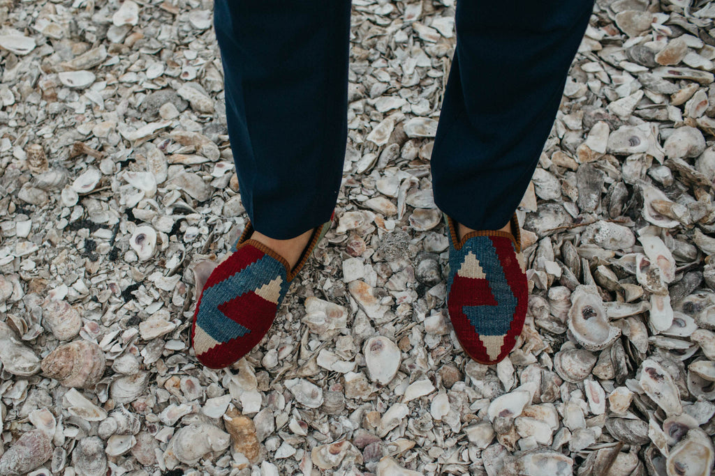The craddock wedding, groomsmen in a bespoke collection of mens kilim loafers 