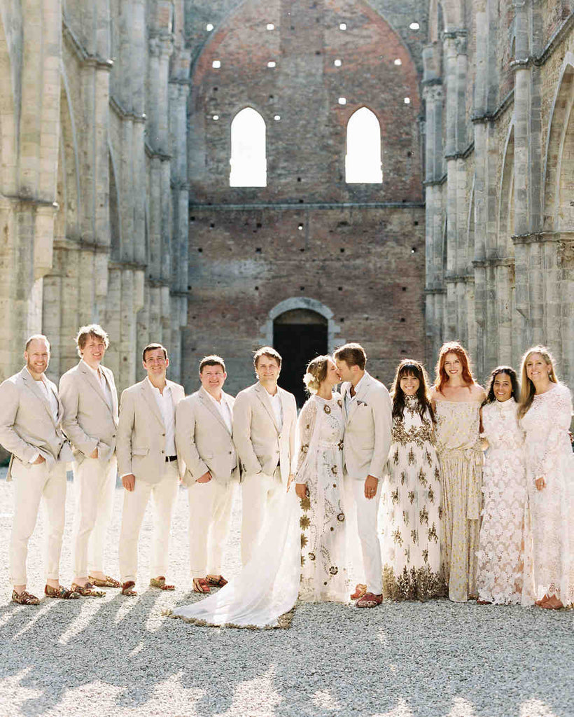 Alexis Corry wedding party in kilim loafers