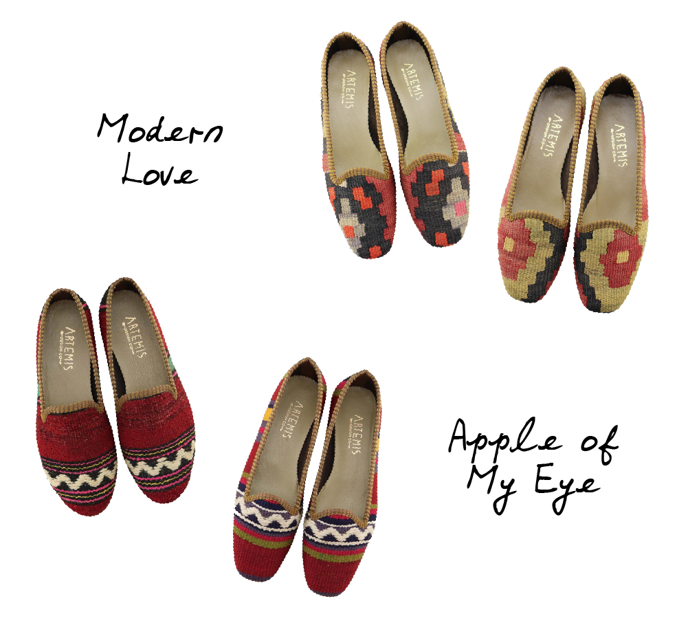 Bespoke geometric patterned kilim loafers