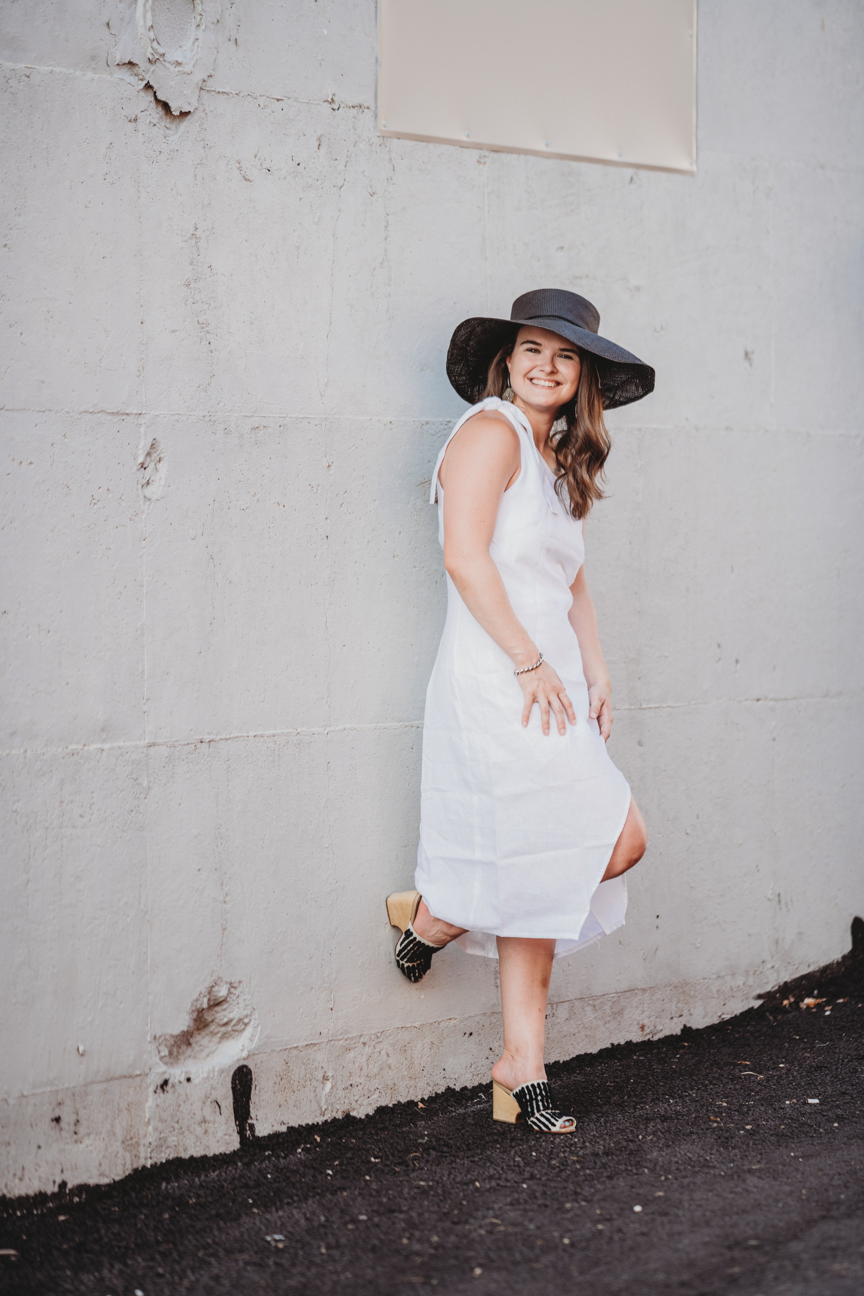 one shoulder linen dress