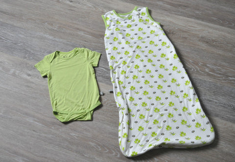 image of grass-onesie and sleep bag