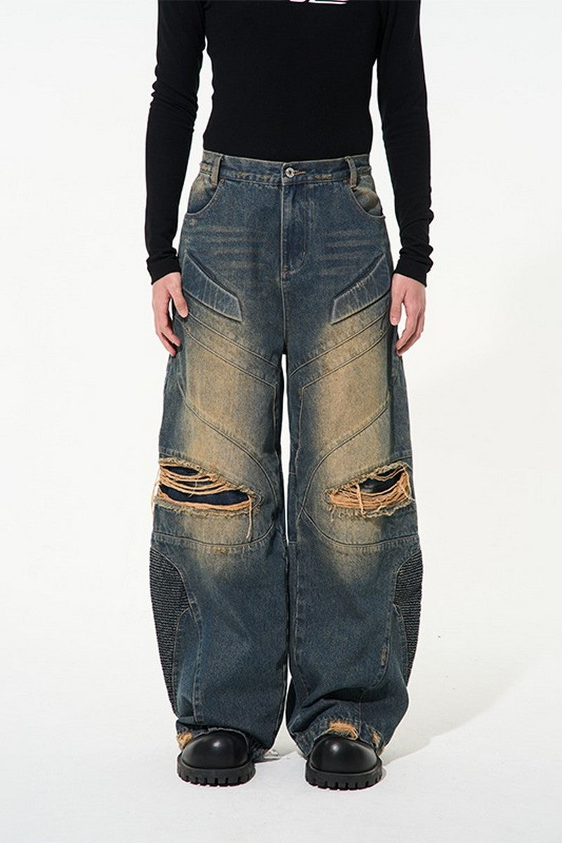 BNP Distressed Washed Oversized Denim