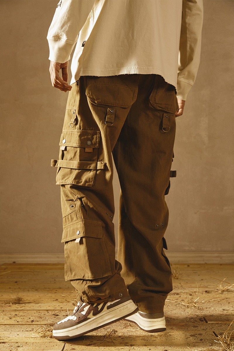 今季ブランド PCCVISION カーキ Multi cargo Pocket Cargo Pants pants