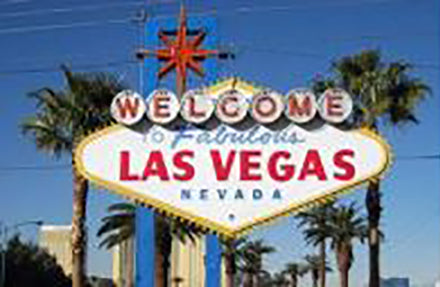 Iconic Las Vegas sign featured in a post by Jackie Vujcich of Colorado Creations Quilting