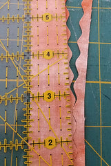 a scalloped edge cut off of binding strip