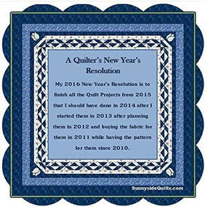 A quilter's New Year's resolution to finish UFOs