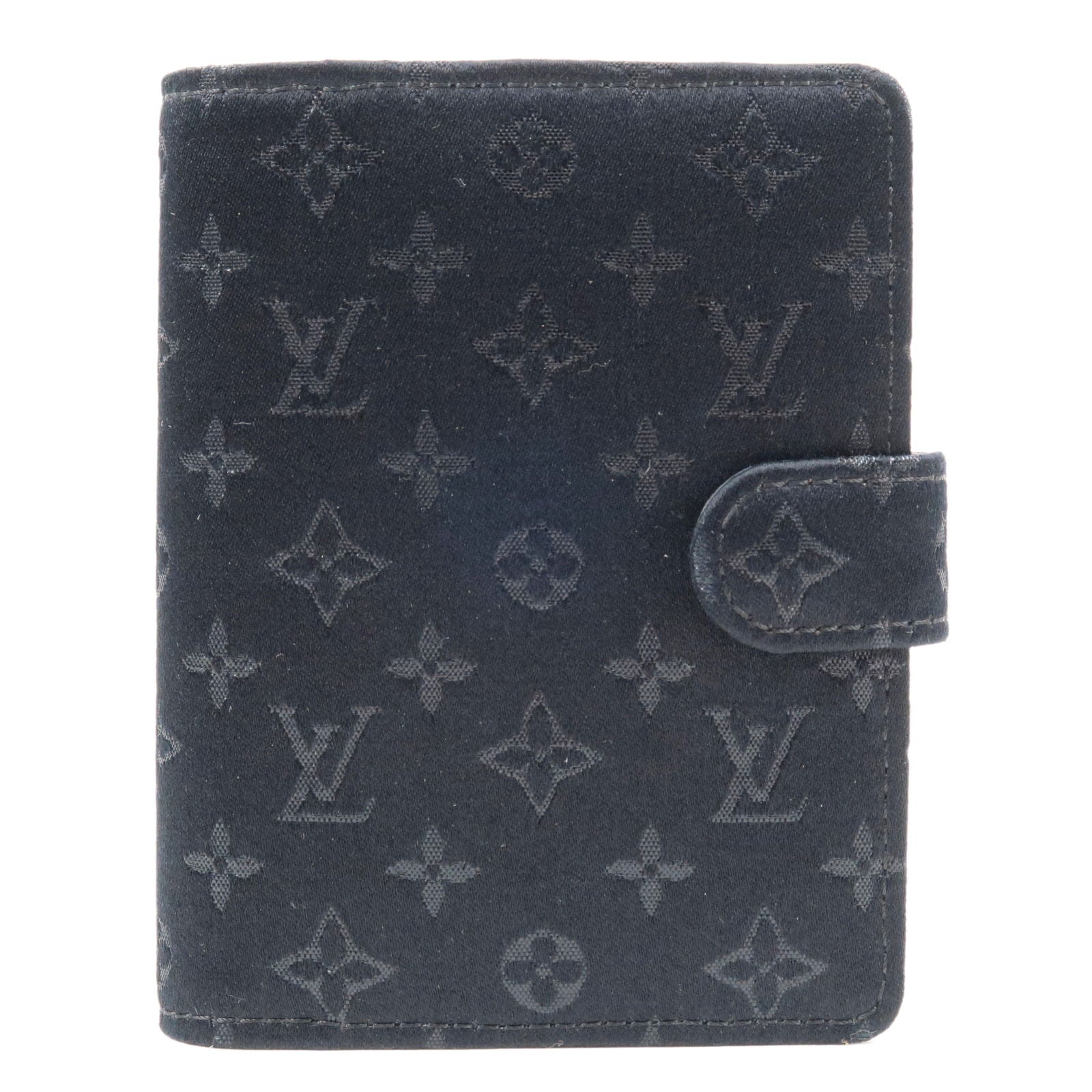 Louis Vuitton LV Mini ALMA Black Monogram Logo Satin Leather Bag