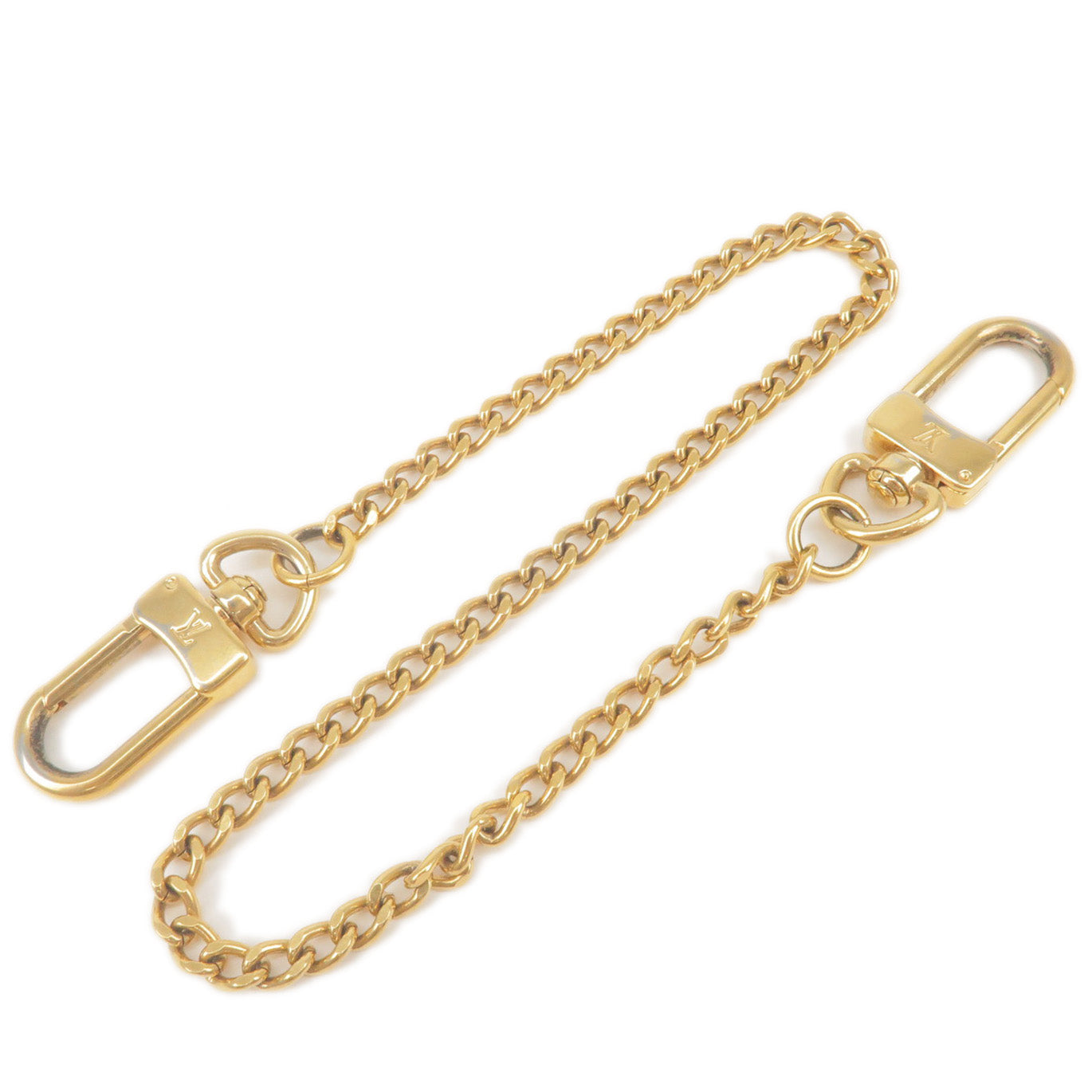 Louis Vuitton Authentic Wallet Chain Strap Charm Gold LV Vintage From Japan  Used